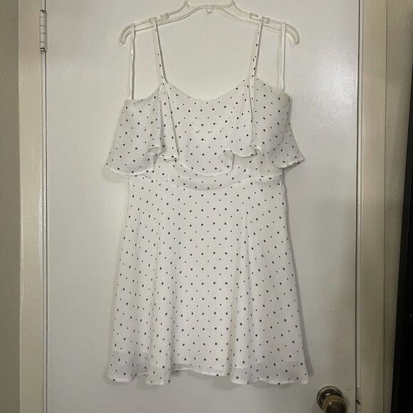 Superdown White stars flowy shift mini dress size Large - Picture 6 of 6